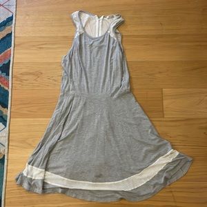 Grey zip back mesh mix dress
